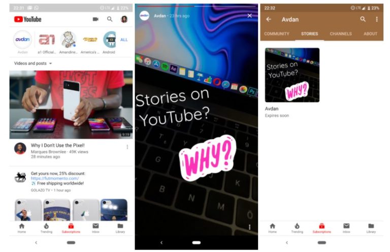 YouTube-stories-test-Social-Media-News