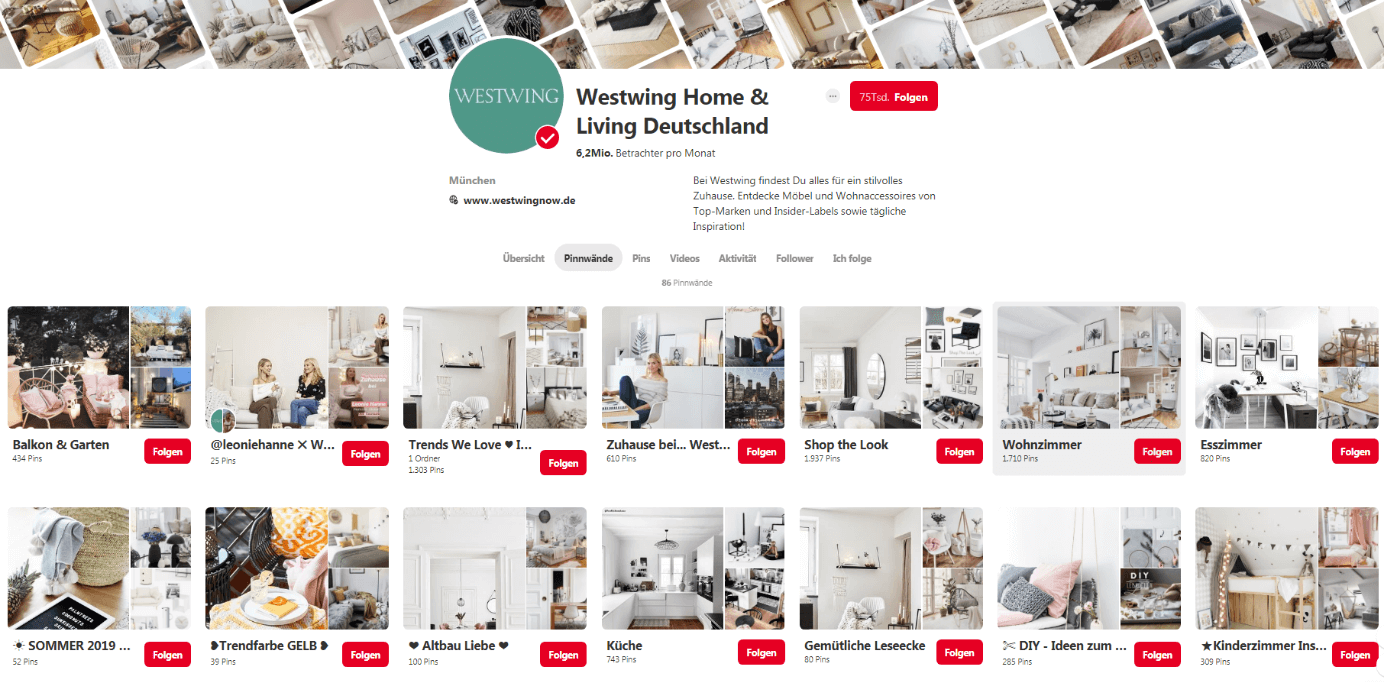 Pinterest Startseite Westwing Home & Living Deutschland