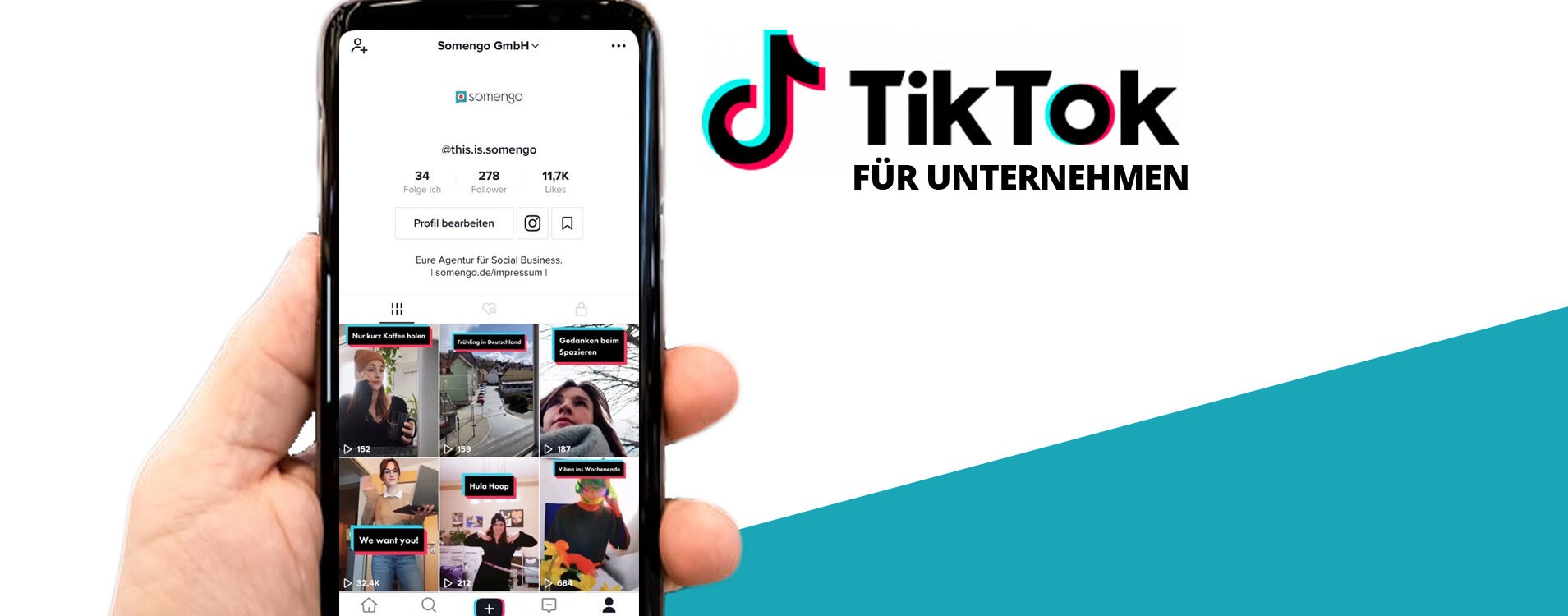 Handy mit TikTok Screenshot und TikTok Logo