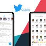 Screenshots der Twitter Spaces vor buntem Hintergrund