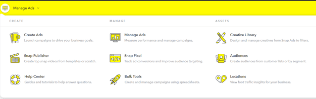 Screenshot vom Snapchat Ad Manager